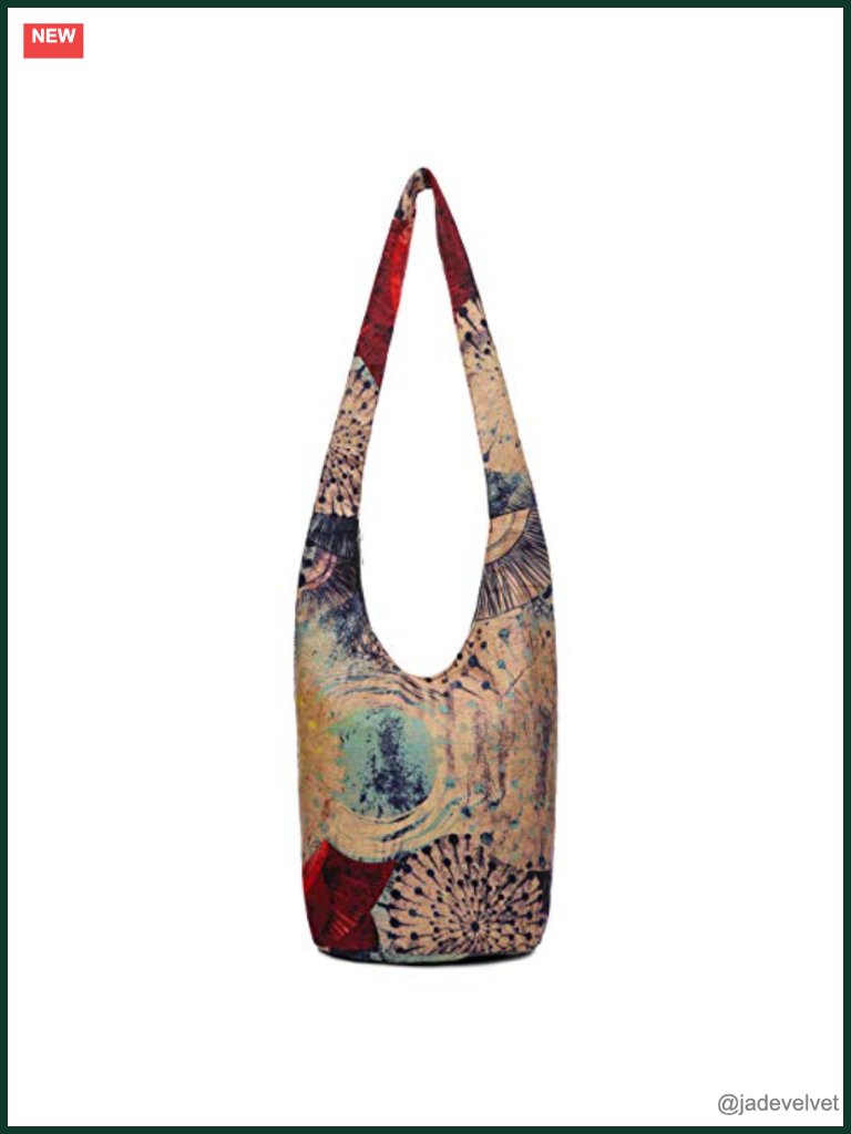 Bohemian Canvas Hippie Crossbody Hobo Bag With Zipper Pockets